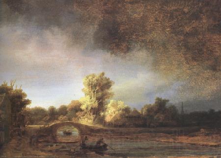 REMBRANDT Harmenszoon van Rijn Landscape with a Stone Bridge (mk33) Germany oil painting art